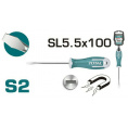 Маленькое фото товара - Oтвертка прямая SL5.5*100 TOTAL. Вариант №1