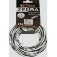 Маленькое фото товара - Леска для триммеров ZEBRA (картон) 2.40мм*15м, белый+черный. ВИТАЯ, ОСОБО ПРОЧНАЯ. Вариант №1