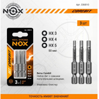 Фото товара - Набор бит SET3 E6,3 Hex3,4,5-50, (3шт) карта COREBIT NOX