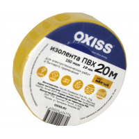 Фото товара - Изолента ПВХ Oxiss 150 мкм 19мм х20м, жёлтая