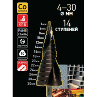 Фото товара - Сверло ступенчатое по металлу (4-32 мм; 14 ступеней) Extreme COBALT "РОСОМАХА"