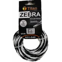 Фото товара - Леска для триммеров ZEBRA (картон) 4.00мм*6м, белый+черный ВИТАЯ, ОСОБО ПРОЧНАЯ
