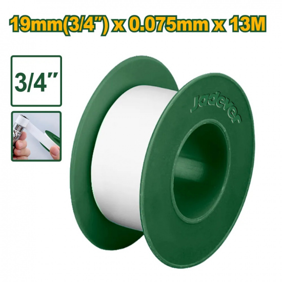 Большое фото товара - Фум-лента (PTFE) 19мм*13м плотность 0,30г/см2 JADEVER, JDXP1305. Вариант №1
