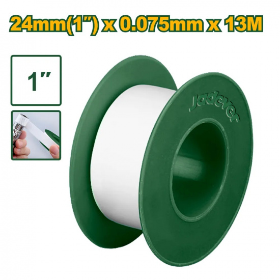 Большое фото товара - Фум-лента (PTFE) 24мм*13м плотность 0,30г/см2 JADEVER, JDXP1306. Вариант №1
