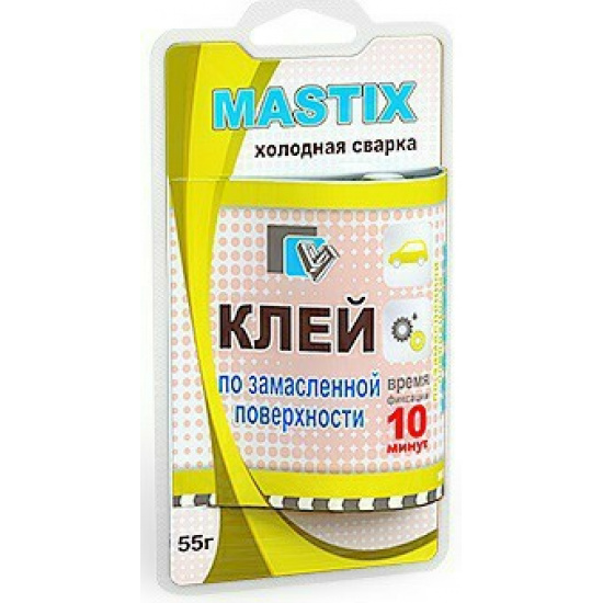 Большое фото товара - Клей  по замаслянным поверхностям MASTIX 55гр в блистере (холодная сварка), MC0119. Вариант №1